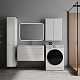 Style Line Тумба с раковиной Бергамо Мини 90 подвесная Люкс Plus антискрейтч белая глянцевая – фотография-15